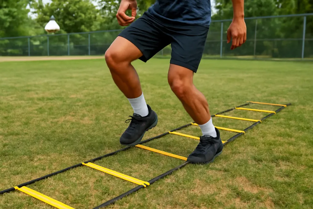 A second photo showing a related step or detail for agility ladder drills for beginners