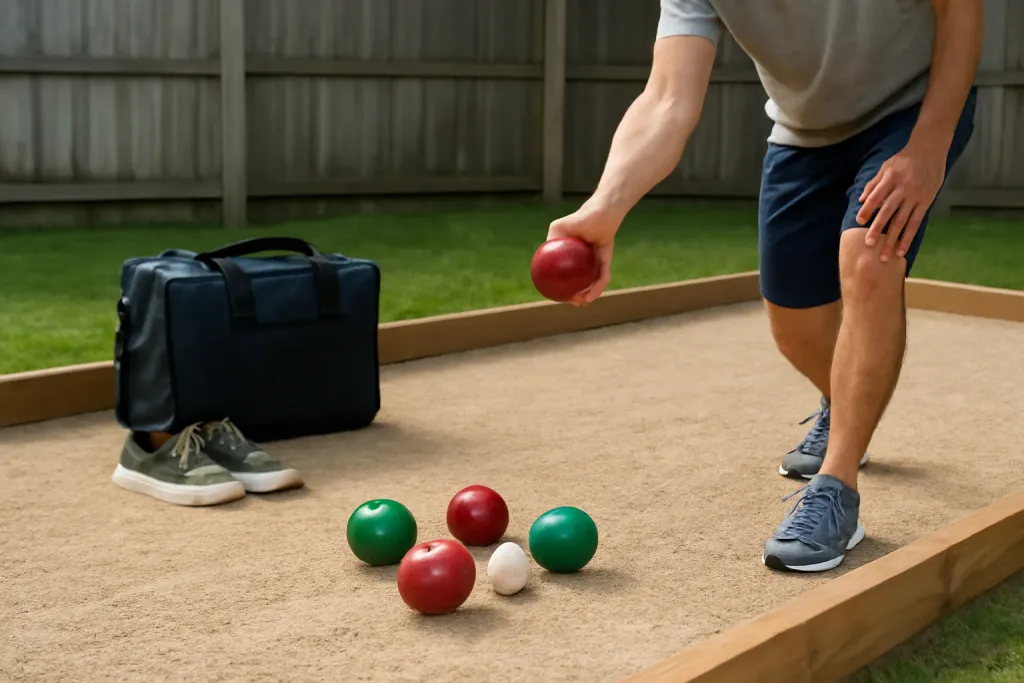 Photo illustrating backyard bocce court surface