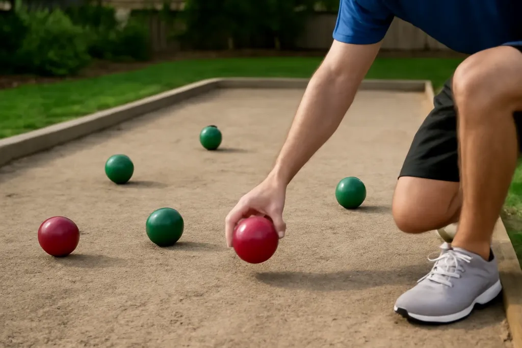 A second photo showing a related step or detail for backyard bocce court surface