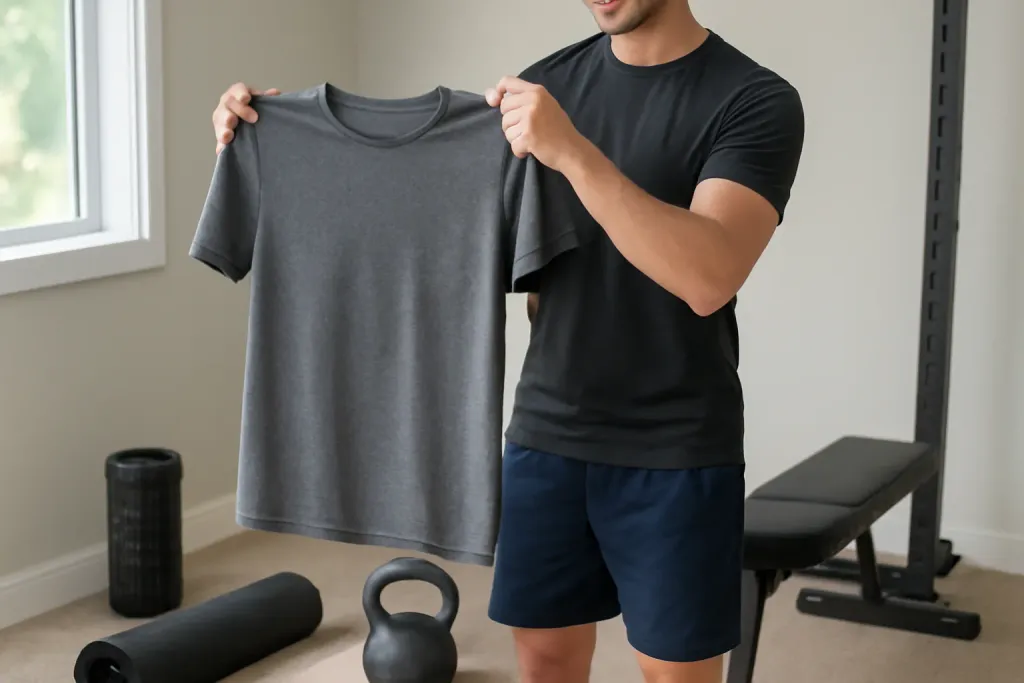A second photo showing a related step or detail for moisture wicking shirt sizing