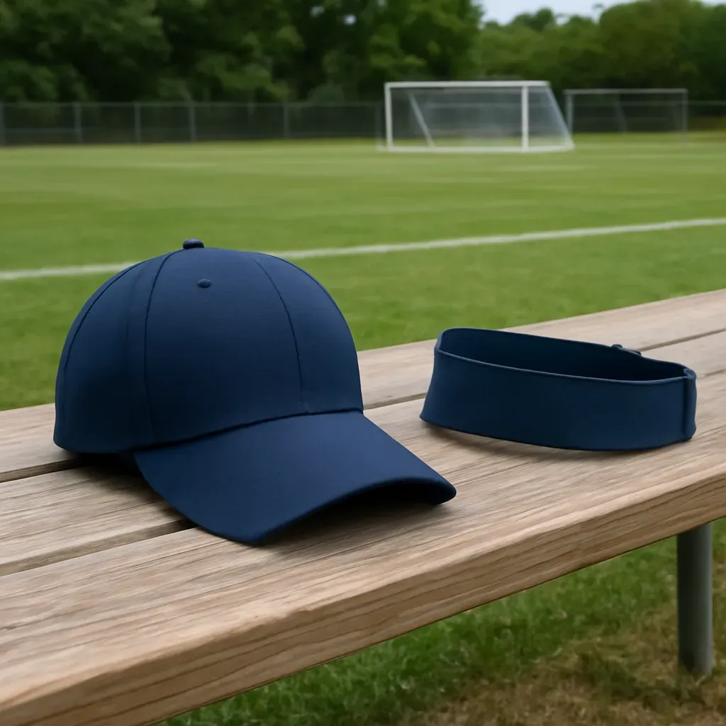 AI-generated editorial product photograph (not the exact linked listing) of adjustable athletic cap/visor