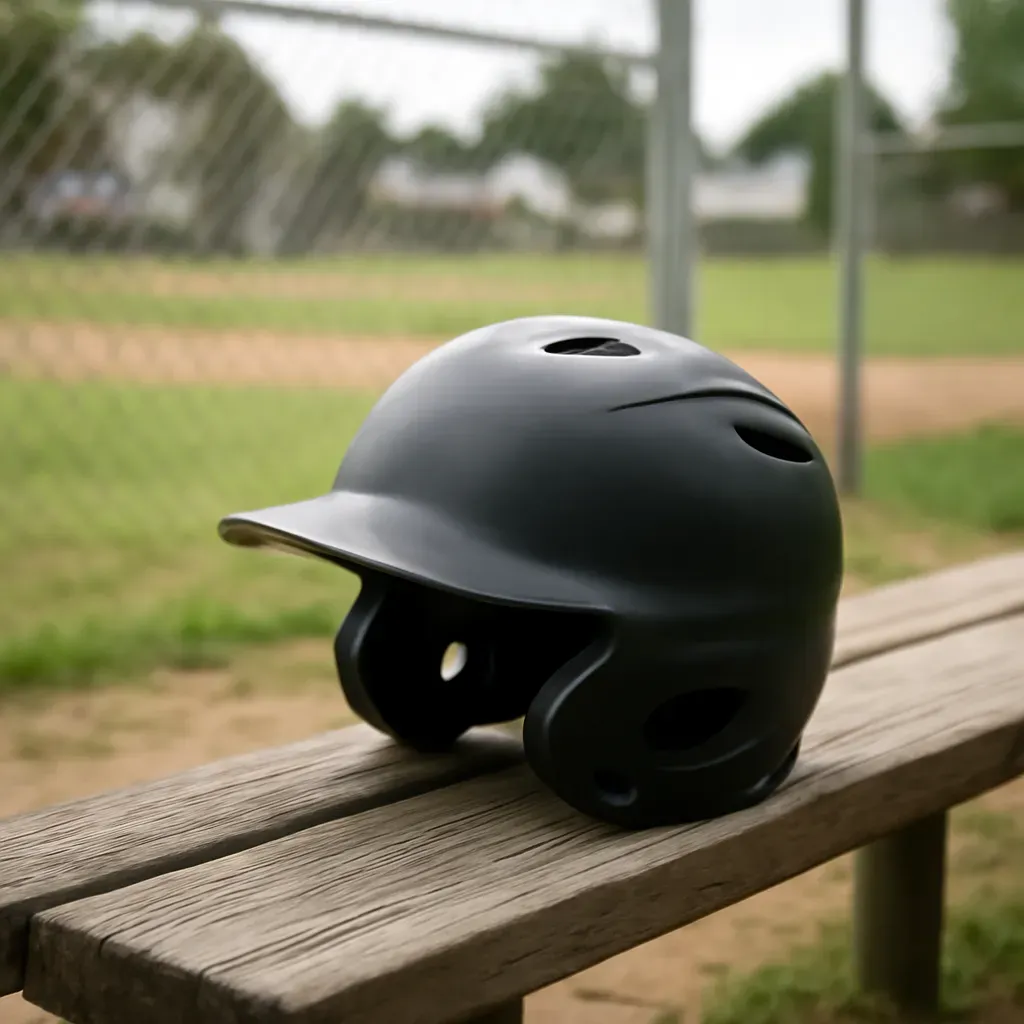 AI-generated editorial product photograph (not the exact linked listing) of batting helmet (youth, recreational)