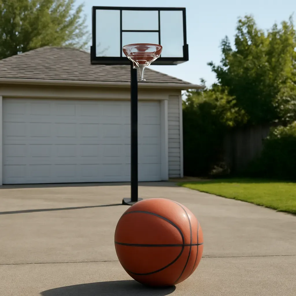 AI-generated editorial product photograph (not the exact linked listing) of beginner basketball (youth/junior size)
