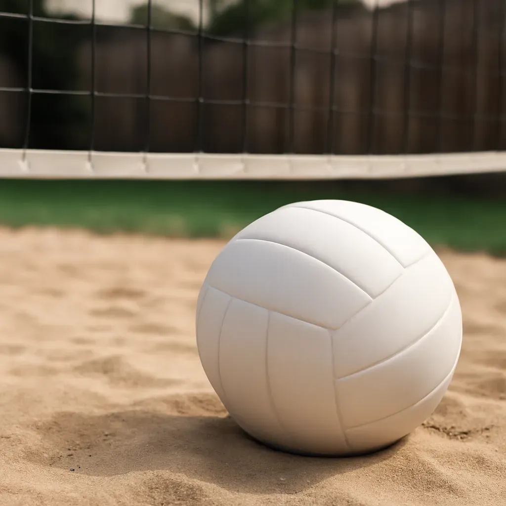 AI-generated editorial product photograph (not the exact linked listing) of beginner volleyball (recreational, soft-touch)