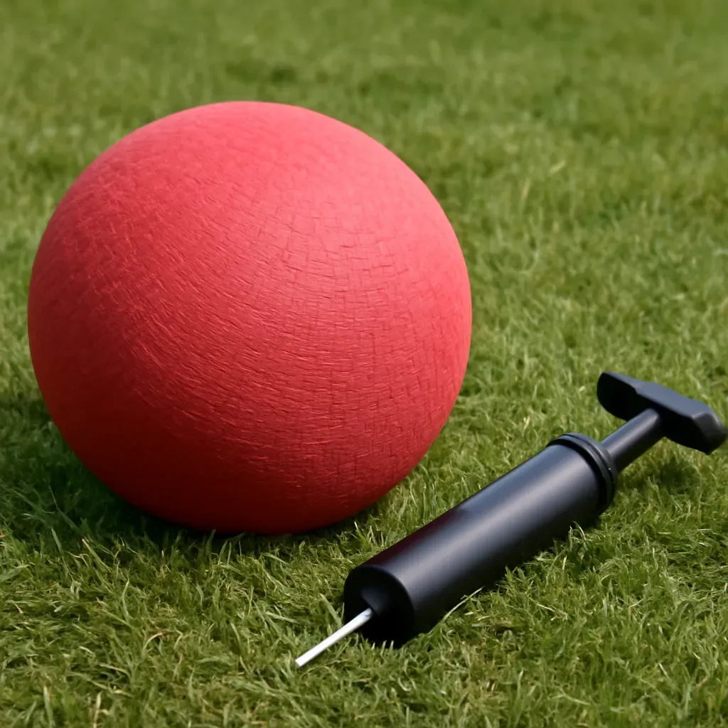 AI-generated editorial product photograph (not the exact linked listing) of kickball set with pump