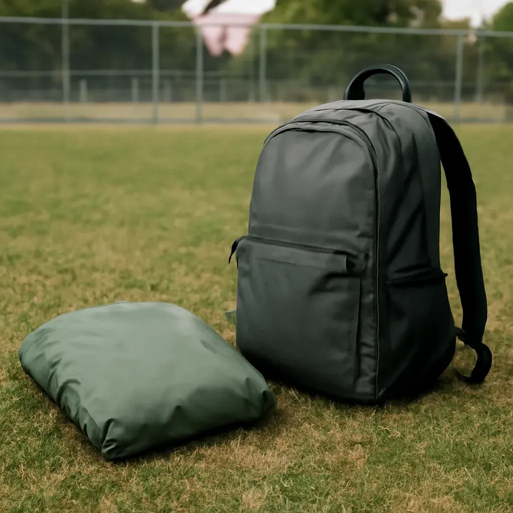 AI-generated editorial product photograph (not the exact linked listing) of lightweight rain shell for outdoor practice