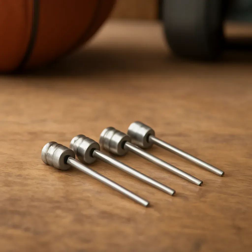 AI-generated editorial product photograph (not the exact linked listing) of replacement inflation needle multi-pack