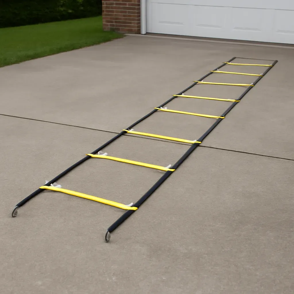 AI-generated editorial product photograph (not the exact linked listing) of youth agility ladder